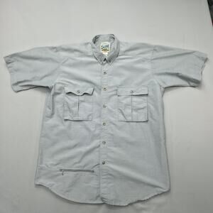 TravelSmith Vintage Mens Travel Utility Shirt Large Short Sleeve Safari Hiking